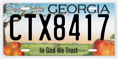 GA license plate CTX8417