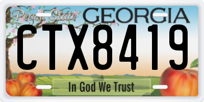 GA license plate CTX8419