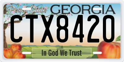 GA license plate CTX8420