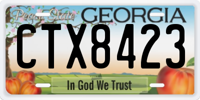 GA license plate CTX8423
