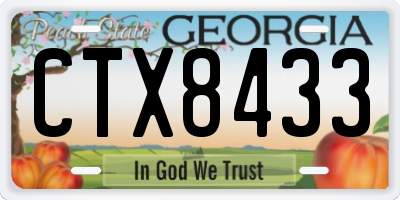 GA license plate CTX8433