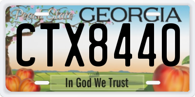 GA license plate CTX8440