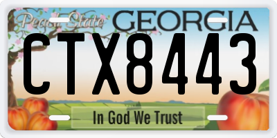 GA license plate CTX8443