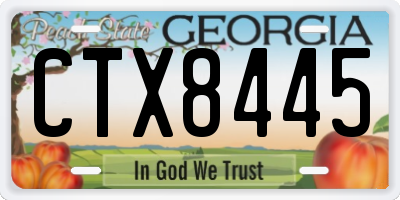 GA license plate CTX8445