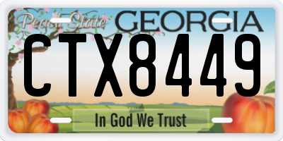 GA license plate CTX8449