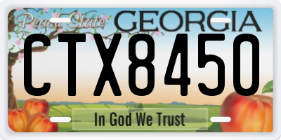 GA license plate CTX8450