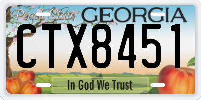 GA license plate CTX8451
