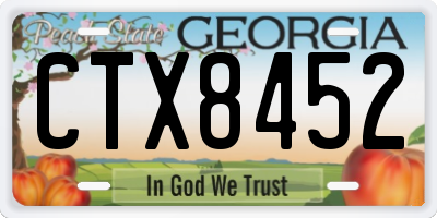 GA license plate CTX8452