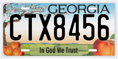 GA license plate CTX8456