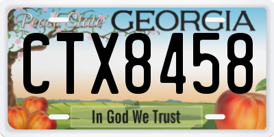 GA license plate CTX8458