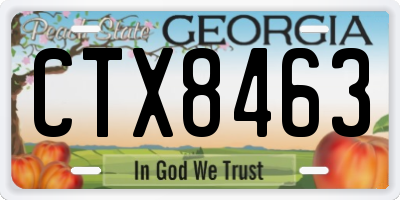 GA license plate CTX8463