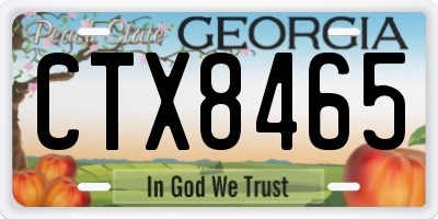 GA license plate CTX8465