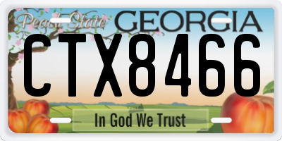 GA license plate CTX8466