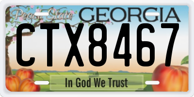 GA license plate CTX8467