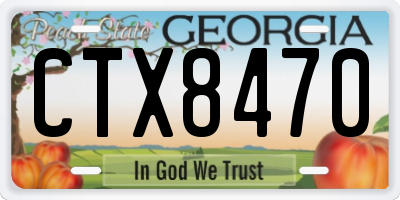 GA license plate CTX8470