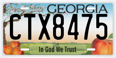 GA license plate CTX8475