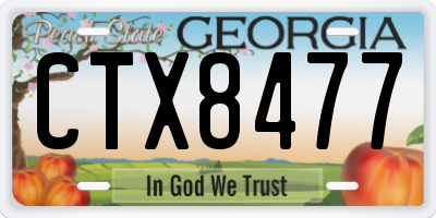GA license plate CTX8477