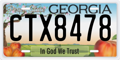 GA license plate CTX8478