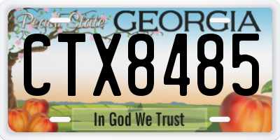 GA license plate CTX8485
