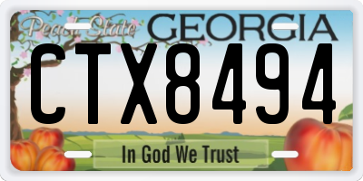 GA license plate CTX8494
