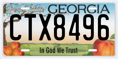 GA license plate CTX8496