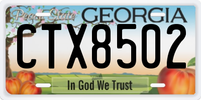 GA license plate CTX8502