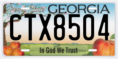 GA license plate CTX8504