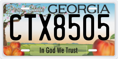 GA license plate CTX8505
