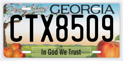 GA license plate CTX8509