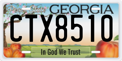 GA license plate CTX8510