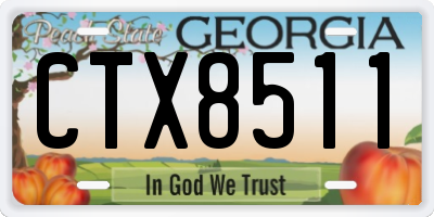 GA license plate CTX8511