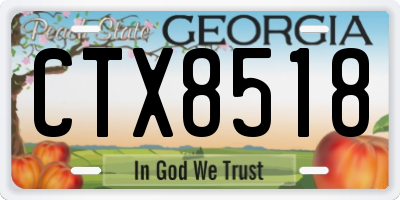 GA license plate CTX8518