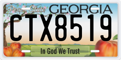 GA license plate CTX8519