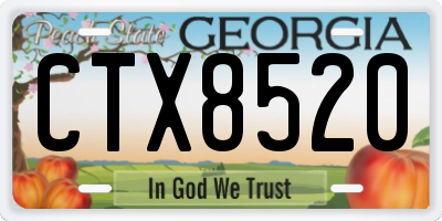 GA license plate CTX8520