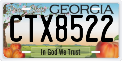 GA license plate CTX8522