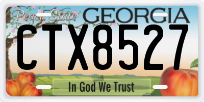 GA license plate CTX8527