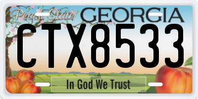 GA license plate CTX8533