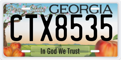 GA license plate CTX8535