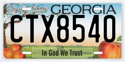 GA license plate CTX8540