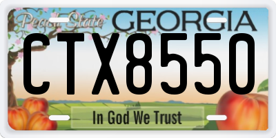 GA license plate CTX8550