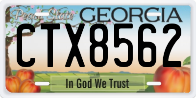 GA license plate CTX8562