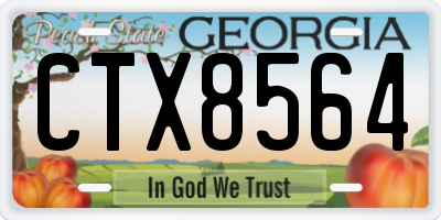 GA license plate CTX8564