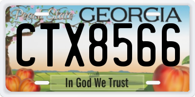 GA license plate CTX8566