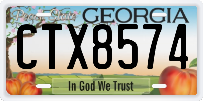 GA license plate CTX8574