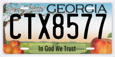 GA license plate CTX8577