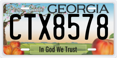 GA license plate CTX8578