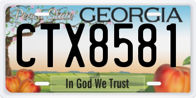 GA license plate CTX8581