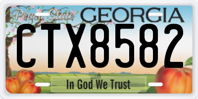 GA license plate CTX8582