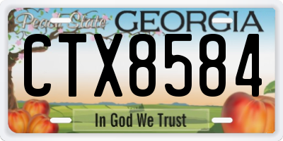 GA license plate CTX8584
