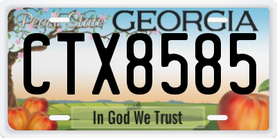 GA license plate CTX8585